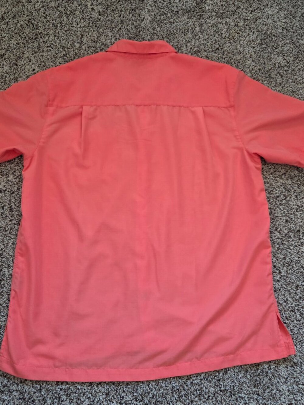 West Marine Button Up Shirt Mens XL Orange Cotton Short Sleeve Pocket Performanc - Picture 6 of 6